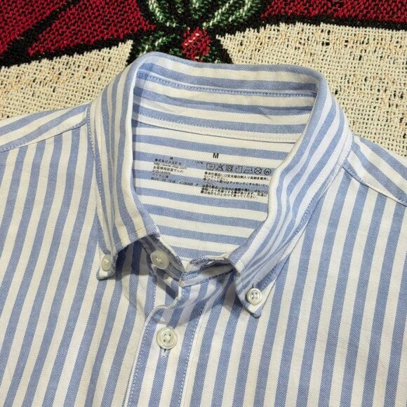 Blue White Striped Button Down Shirt - Picture 3 of 4